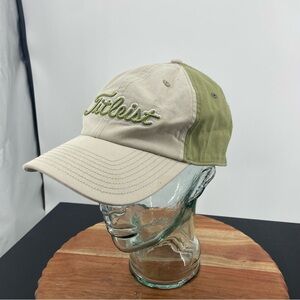 Titleist Golf Hat green Beige Size Large/XL Fitted Stretch L/XL